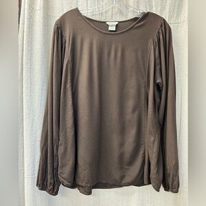 ARIAT/ RARE/ Vintage/ Brown Long Sleeve/ top with cut out design in back, LG